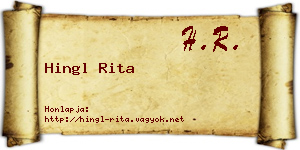 Hingl Rita névjegykártya