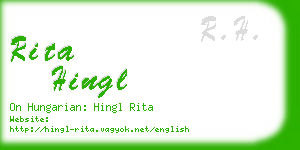 rita hingl business card